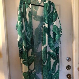 Green/white printed kimono - never worn
